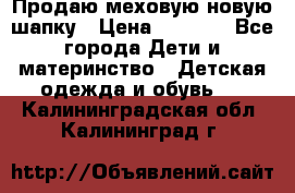 Продаю меховую новую шапку › Цена ­ 1 000 - Все города Дети и материнство » Детская одежда и обувь   . Калининградская обл.,Калининград г.